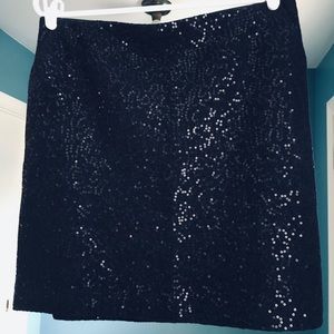 Ann Taylor Sequin Wool Blend Skirt 10P